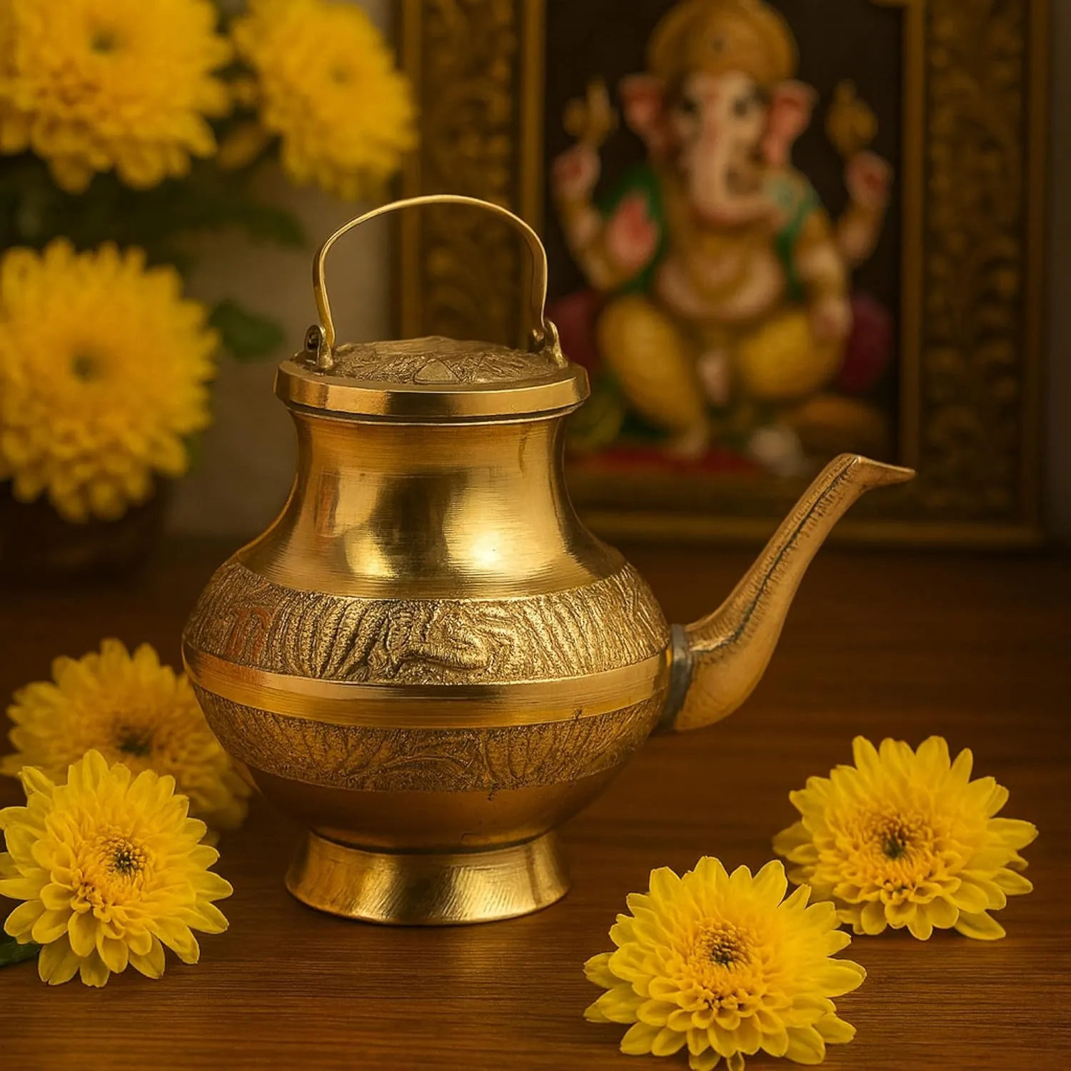 Habere India-All the Cultures Fabricating India Traditional Brass Pooja Kalash